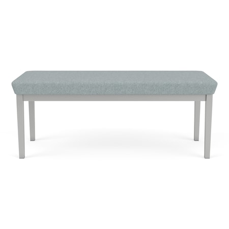 Lesro Lenox Steel 2 Seat Bench, Ash (Blue) Seat, Ash Back, 45 W 21 L 18.5 H, Linette Vinyl Seat LS2001